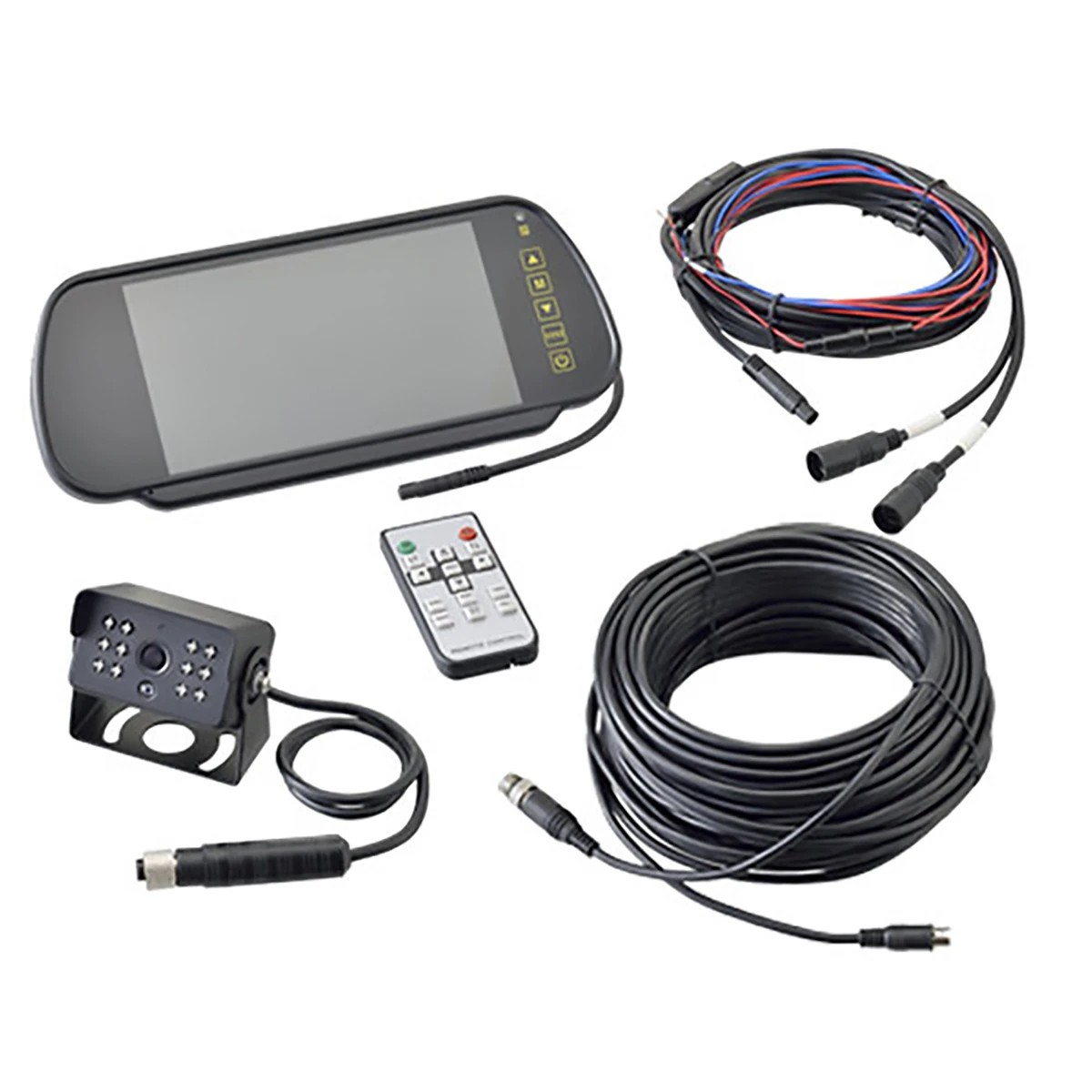 バックカメラ カラー ルームミラーモニタータイプ DC12～24V 延長ケーブル15m付属