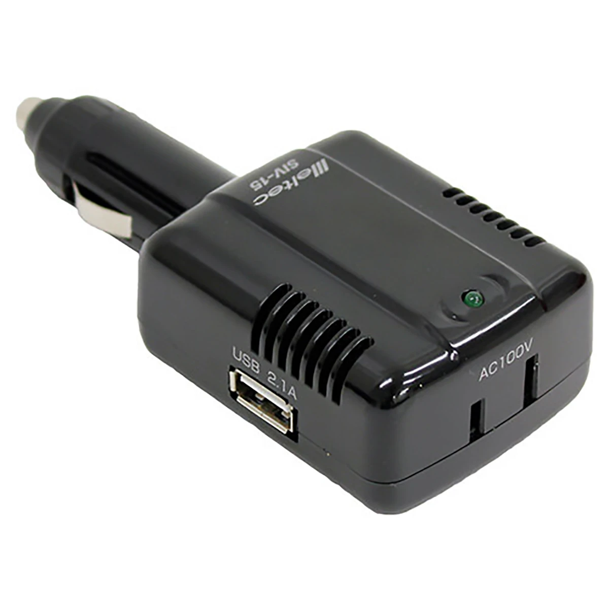 インバーター プラグ一体型 DC12V→AC100V USB 非防水