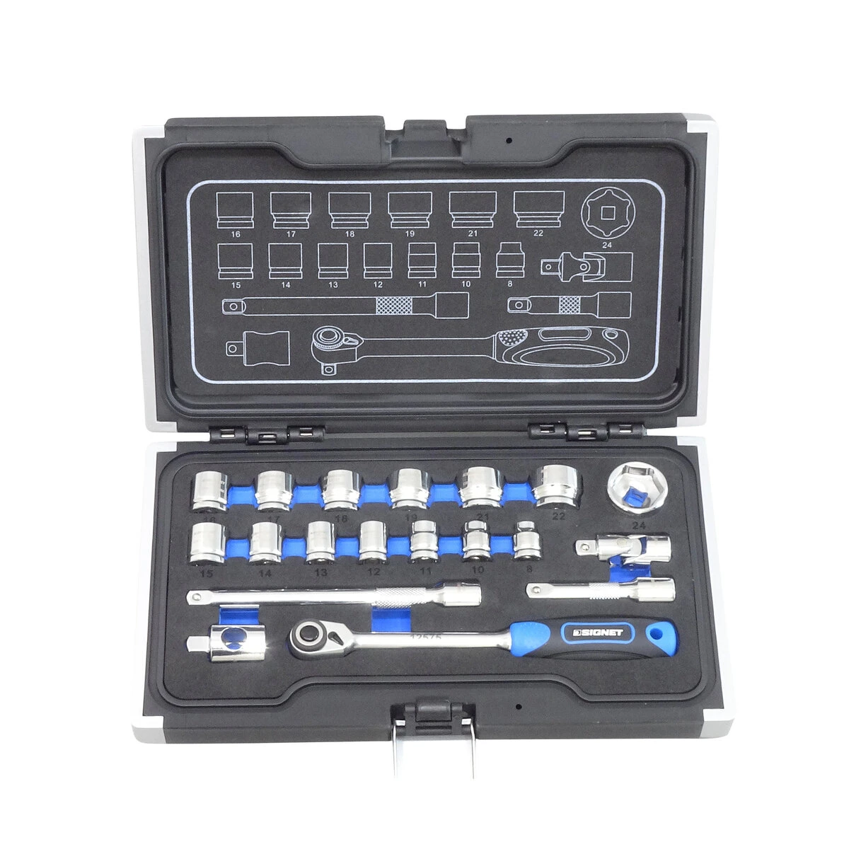 3/8DR 19PC ショートソケットセット 差込角9.5mm 6角
